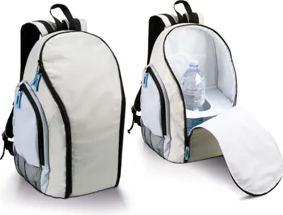 Produktbild von Kimood Kühlrucksack Rucksack Kühltasche Picknick Isoliertasche Thermo, Größe:U, Farbe:Light Grey/Sky Blue