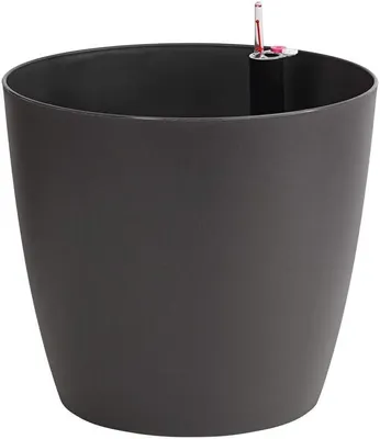 Immagine prodotto di Vaso per piante Mila con sistema di autoirrigazione, diametro 35 cm, altezza 30 cm, in plastica, colore antracite