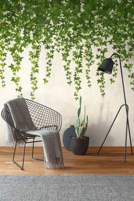 Produktbild von NEWROOM Tapete Grün Vliestapete Blätter - Wandbild Modern Grau Creme Efeu Pflanzen Tapete 3D Optik Blätter