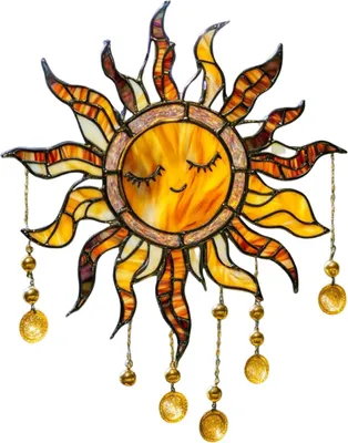 Produktbild von Sonnenfänger aus Acryl, hängende Dekoration im Buntglas-Stil, Fensterdekoration für Garten oder Wohnzimmer