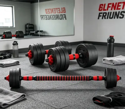 Produktbild von 2 in 1 Hanteln Set,Hanteln mit Verbindungsstange,Gewicht 20kg,Kurzhantelset 20kg,für Workout, Fitnesstraining, Gewichtheben für Zuhause, Fitnessstudio