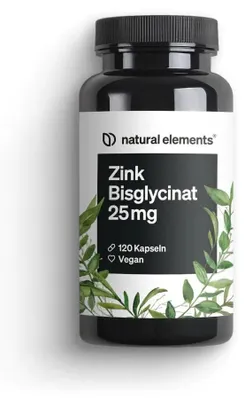 Produktbild von Zink Bisglycinat Kapseln 25mg - 120 Kapseln_für 4 Monate
