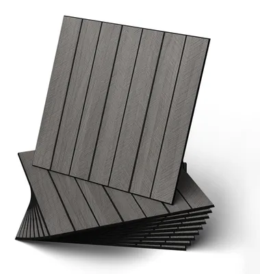 Immagine prodotto di Pannelli acustici per pareti - Autoadesivi - Aspetto legno - Set da 10 pezzi - 30 x 30 cm - Facile installazione - Decorazione per pareti