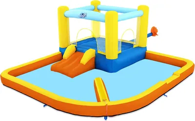 Produktbild von Bestway® H2OGO!® Mega-Wasserpark Beach Bounce™ mit Dauergebläse 365 x 340 x 152 cm