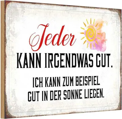 Produktbild von vianmo Holzschild 20x30 cm jeder kann irgendwas gut Sonne Dekoration