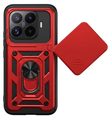 Obrázok produktu pre Puzdro Mayaxess pre Xiaomi 17T, červené, s posuvnou ochranou objektívu a magnetickým krúžkom