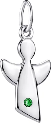 Produktbild von MATERIA Kinder Anhänger Schutzengel Mai Geburtsstein Kinderkette 925 SIlber mit Zirkonia KA-459-grün