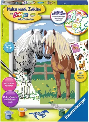 Produktbild von Ravensburger Malen Nach Zahlen 28566 - Glückliche Pferde -