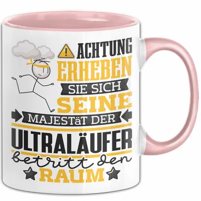 Produktbild von Ultraläufer Geschenk Tasse Lustiger Spruch Erheben Sie Sich Der Ultraläufer Betritt den Raum (Rosa)