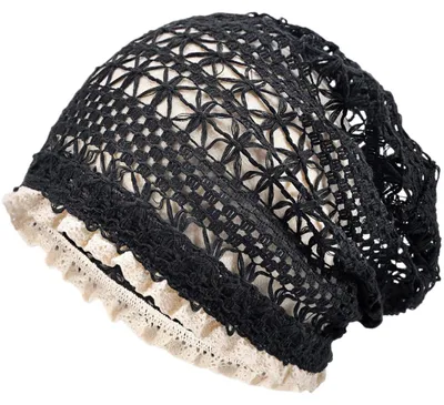 Zdjęcie produktu dla Czapka damska typu beanie, czarna, dzianina, uniwersalny rozmiar
