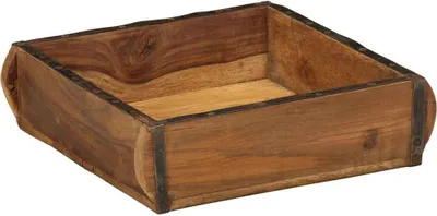 Produktbild von "Spring Sale"Tablett Braun 29x31x10cm Massives upgecyceltes Holz DE470533 - Vakuumbeutel