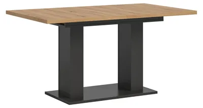 Produktbild von Esstisch ausziehbar Grau/Artisan, 150-190cm, Doppelsäulen-Fußgestell