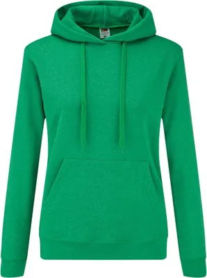 Produktbild von Fruit Of The Loom Lady Fit Pullover mit Kapuze FK3361 (XS) (Grün meliert)
