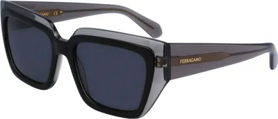 Produktbild von Salvatore Ferragamo SF2002S TRANSPARENT GREY/DARK GREY 55/18/140 Damenbrillen Sonnenbrillen