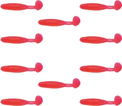 Produktbild von 10 Mini Gummifische Kunstköder Jig Drop Shot Köder Forelle , Länge:5cm, Farbe:Japanrot