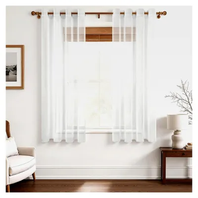 Produktbild von Gardinen mit Ösen 120 cm lang 140 cm breit, 2er Set für kleine Fenster