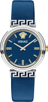 Produktbild von Versace VETCA0124 Mythos Lady silber gold blau Edelstahl Armband Uhr Damen NEU