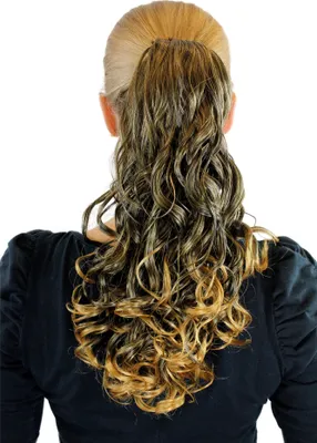 Produktbild von WIG ME UP Haarteil, Schwarz-Blond-Mix, gelockt, JL-0022-2T16