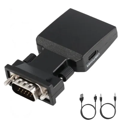 Obrázok produktu pre Adaptér VGA na HDMI s podporou zvuku a USB, konvertor 4K
