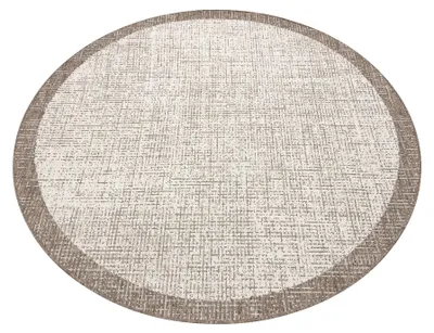 Zdjęcie produktu dla DYWAN SZNURKOWY SIZAL FLOORLUX KOŁO 20401 Ramka szampański / taupe beżowy koło 160 cm