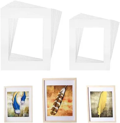 Image de Lot de 20 cadres photo blancs - Présentoir pour œuvres d'art - 2 tailles avec face intérieure