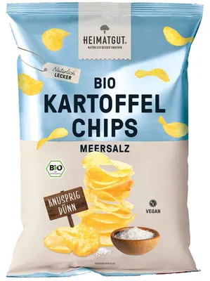 Produktbild von Heimatgut  Kartoffel Chips Meersalz 125g