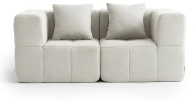 Produktbild von MILYSOFA SOFABULOUS Modulares, gerades Sofa, 2-Sitzer, Feiner Bouclé-Stoff, Creme-Beige