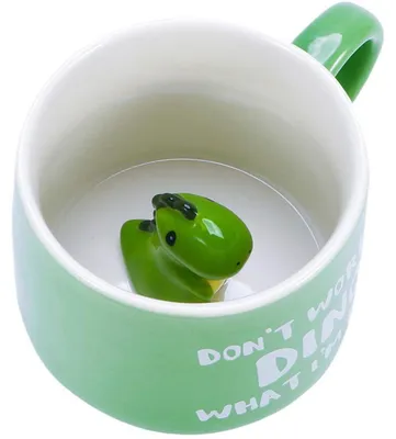 Image de Tasse en céramique 3D, motif dinosaure, 350 ml. Tasse à café "dinosaures" mignonne, idéale pour les enfants, une idée cadeau