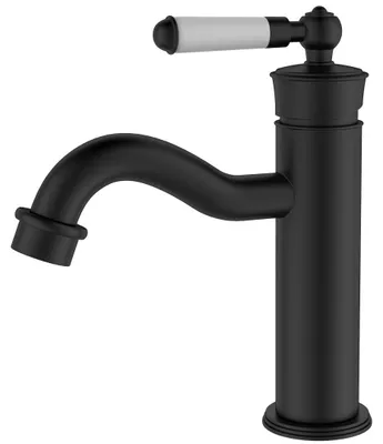Image de Leeds mitigeur lavabo bas rétro noir Essebagno