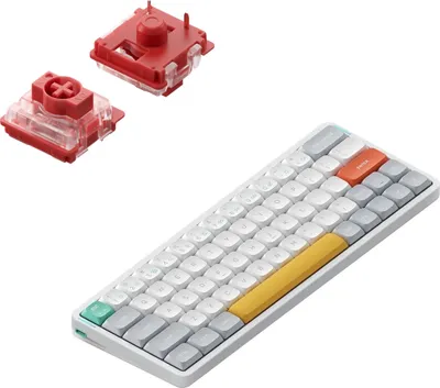 Image de Nuphy - Air60 V2 Clavier mécanique sans fil QMK/VIA, QWERTY US, 60% Low Profile Bluetooth / 2.4GHz - Iconic White Cowberry