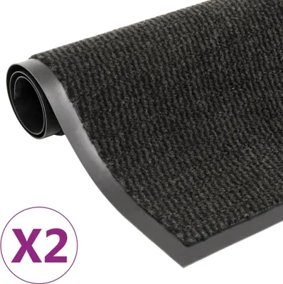 Produktbild von The Living Store Schmutzfangmatten 2 Stk. Rechteckig Getuftet 120x180cm Schwarz