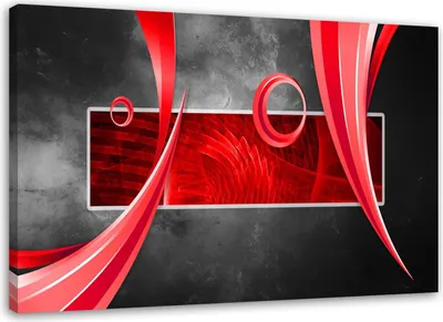 Produktbild von Leinwandbild rote abstraktion 120x80 cm Feeby rot wandbild bereit zum aufhängen