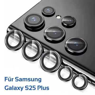 Produktbild von Kameraschutz Panzerfolie für Samsung Galaxy S25 Plus in schwarz Linsenschutz