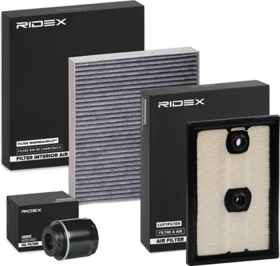Produktbild von RIDEX Filterset Inspektionspaket Filtersatz für VW Polo Schrägheck (6R1, 6C1) für SEAT Ibiza IV Schrägheck (6J5, 6P1) für AUDI A1 Sportback (8XA, 8XF)