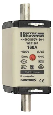 Image de NH-ZERO fusible taille 00, 160A AC500V - Fusible basse tension HRC NH0 160A NH00GG50...