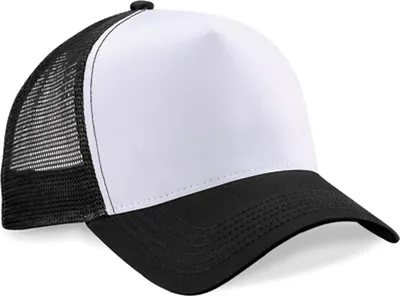 Produktbild von Beechfield B640 | Snapback Trucker Cap / Kappe / Mütze / Hut - Farbe: Black/White - Größe: One Size