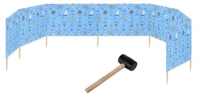 Produktbild von Garronda Strand Windschutz Sichtschutz 10m lang plus Gummihammer GAEX001 (Marine-64, 10 m)