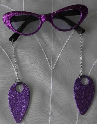 Produktbild von W20055-14 lila Damen Hippie Party Flowerpower Brille