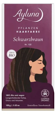 Produktbild von Ayluna Pflanzenhaarfarbe 100 Schwarzbraun - 100g