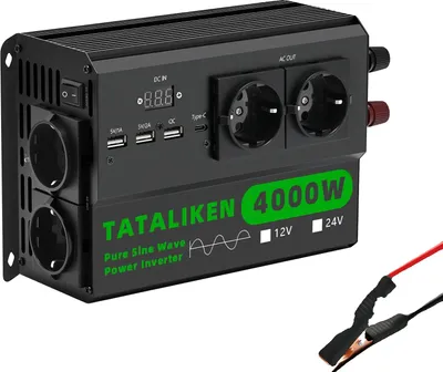 Produktbild von Wechselrichter, tragbares Design, mehrere Ladeanschlüsse, 12V4000W220VEU-schwarz