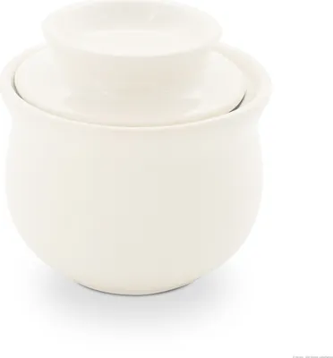 Produktbild von Bunzlauer Keramik Butterbehälter mit Wasserkühlung - Französische Butterdose für 175g Butter Nachbildung Creme