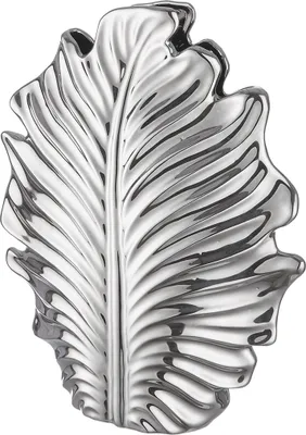 Immagine prodotto di Gilde Vase, Blatt, "Monstera", Keramik, silberfarben, VE 2, L. 9.5 cm, B. 23 cm, H. 30 cm 47483 4063387474839