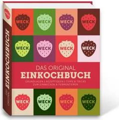 A book cover with a collage of strawberry illustrations.
