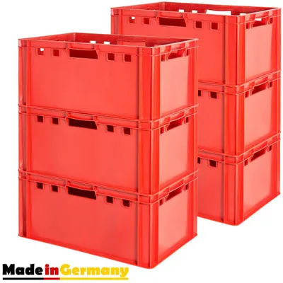 Produktbild von Fleischkiste E3 Fleischkiste Rot Fleischerkiste Fleischkisten Kiste Fleischkiste Eurobox Lebensmittelecht 60 x 40 Metzgerkiste Auswahl Kingpower, Anzahl:6