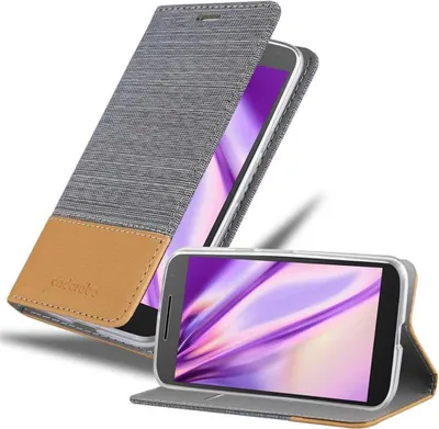 Produktbild von Cadorabo Hülle für Motorola MOTO G4 / G4 PLUS Schutzhülle in Grau Handy Hülle Etui Book Case Cover
