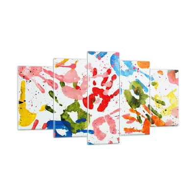 Produktbild von Bilder auf glas - Drucke Hände Komposition mehrfarbig - 160x85cm - Glasbilder - Wandbilder - Kunstdruck - Wanddekoration aus Glas - Glas Bilder - Wandbild auf Glas - GEA160x85-2876
