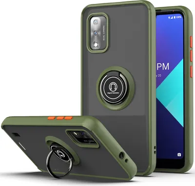 Produktbild von Wiko Ride 3 Hülle, Ring Halter Ständer Matte Transluzent TPU Rahmen Stoßfest Schutzhülle für Wiko Ride 3 Grün