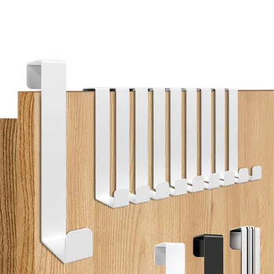 Produktbild von Aurelia Home Türhaken zum Aufhängen, 10er Set, Weiß - Garderobenhaken für Tür oder Schrank, flexible Türgarderobe zum Einhängen mit hoher Belastbarkeit