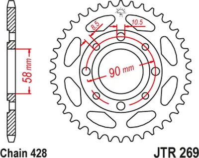 Obrázek produktu pro Pignon JT 46T 428 JTR269.46