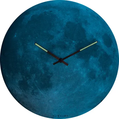 Produktbild von NexTime Moon Dome Wanduhr 35 cm Uhr Clock Weltall leuchtet bei Dunkelheit